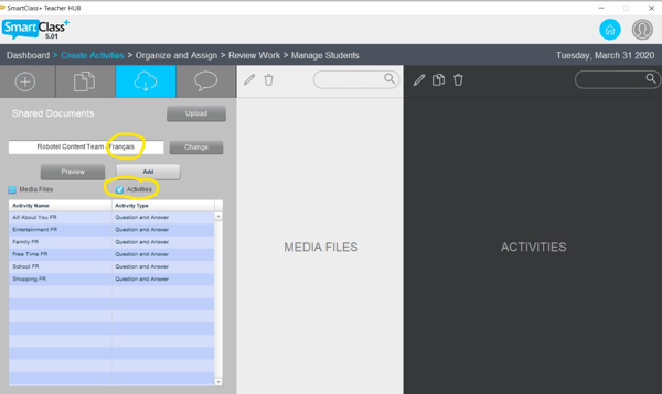 HUB Select SCX activities