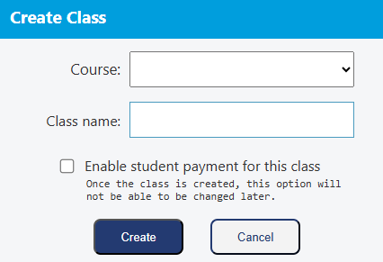 Create class and course