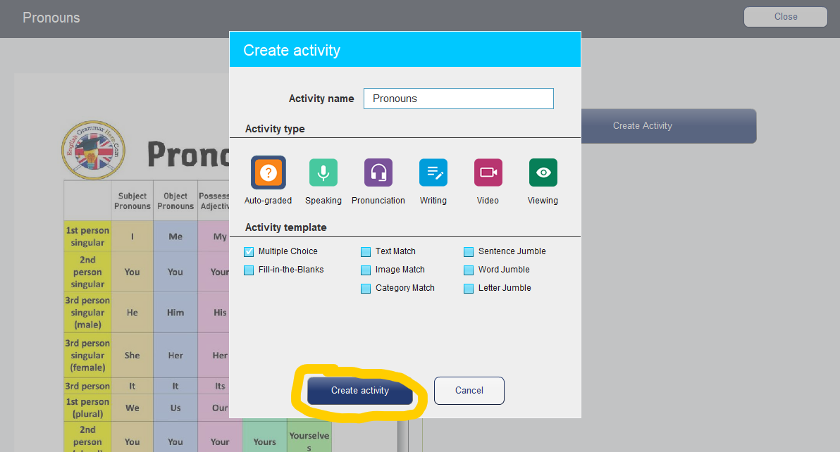 Create Activity