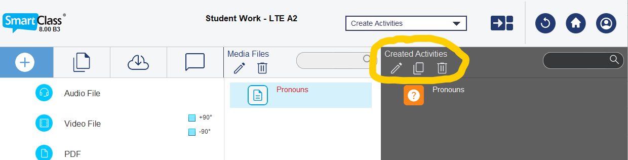 edit activities