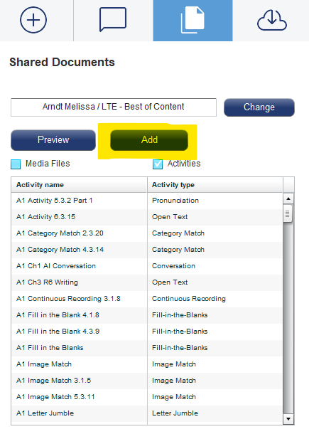 Add activities