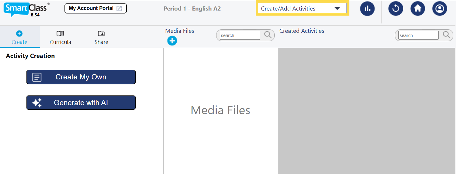 Create/Add Activities