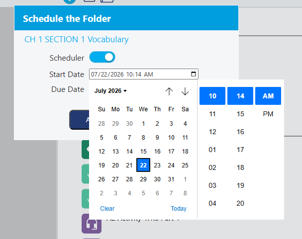 Start date and time