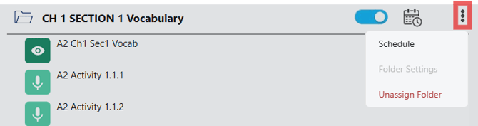 Edit schedule option