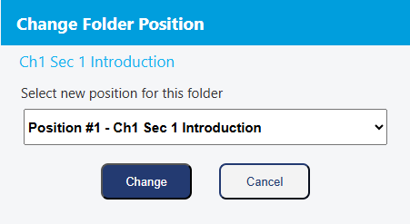 Change folder position