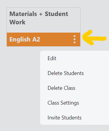 Delete Students from Class Dashboard