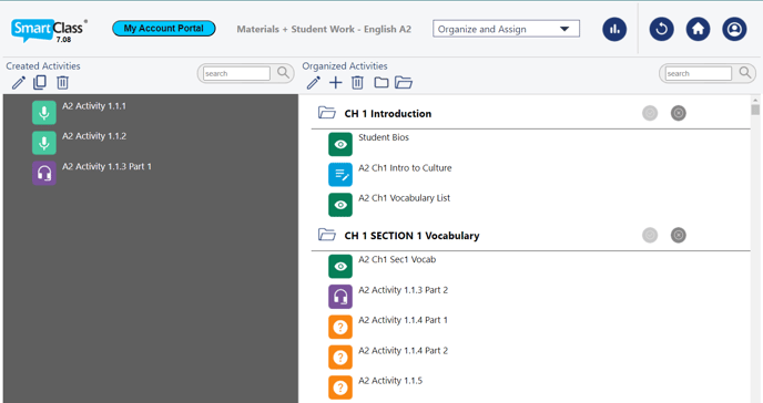 Organize and Assign - returning activities to folders