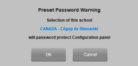 Preset Password Warning