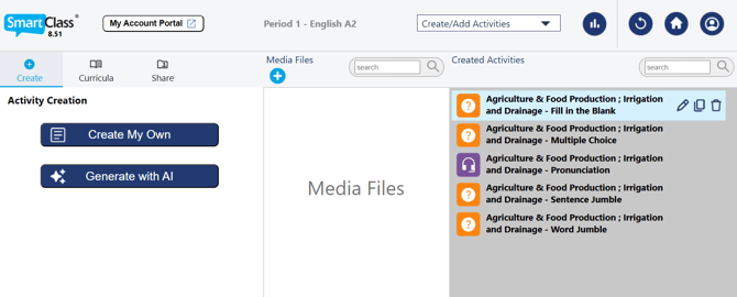 AI generated activities
