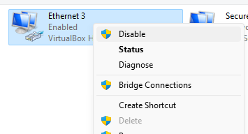 Disabling Network Adapter