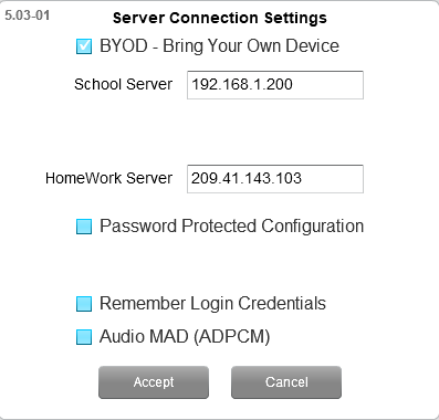 Server Connection Settings